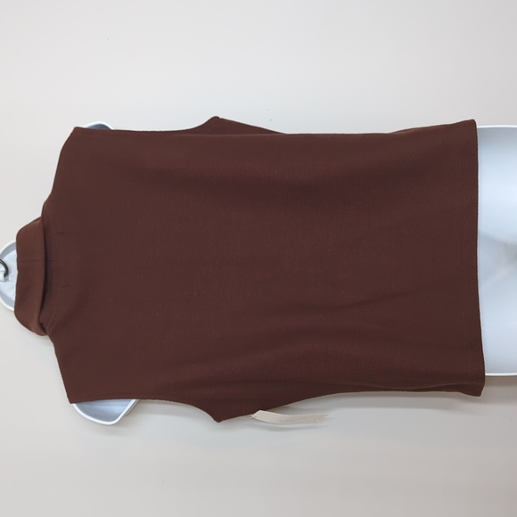 Vintage 1990s Y2K Classy Brown Turtleneck Sleeveless Blouse D'Sport Desentino MD - Picture 5 of 9